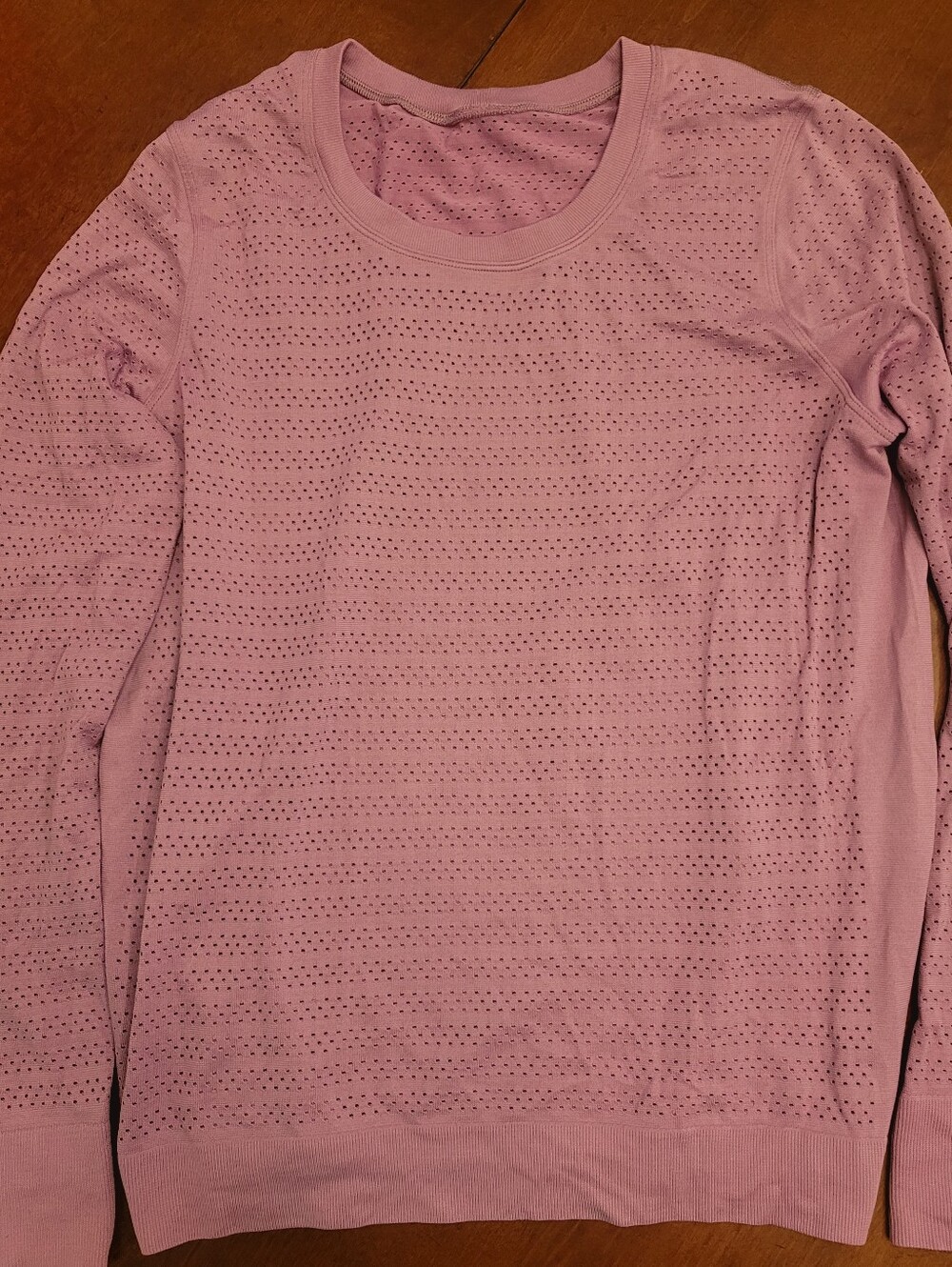 Lululemon Light Purple Perforated Long Sleeve Top